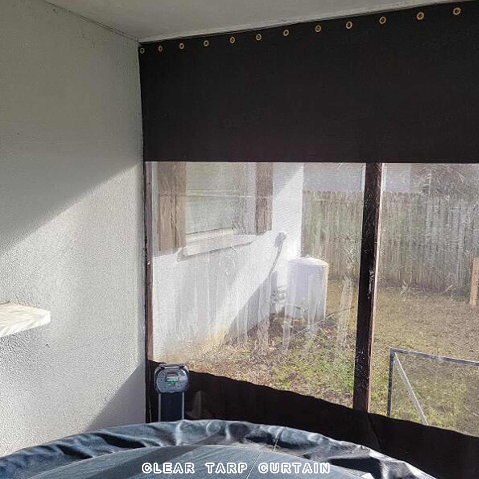 Waterdichte buitengordijnen met oogjes voor patio, transparante scheidingswand van industriële kwaliteit, voor tuinhuisje, veranda, pergola, aanpasbare maat (5 x 5 m), heldere kleur