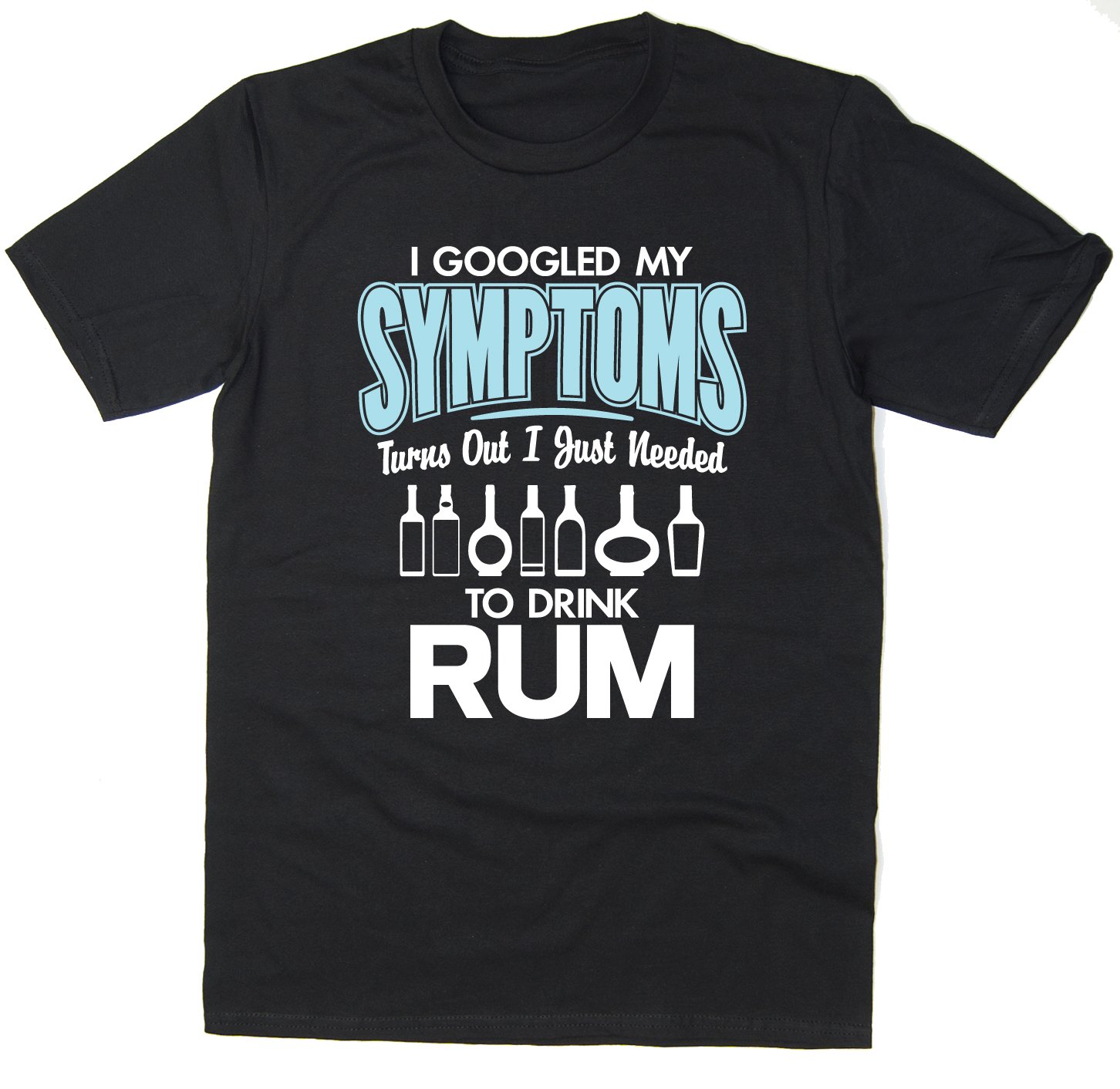 Rocket Fuel Clothing Men's Black Rocket Fuel 'I Googled My Symptoms, Needed To Drink Rum' Funny Printed T-Shirt - Xl