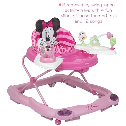 Miniatura 3 de Disney Minnie Mouse Glitter Music and Lights Walker - Andadera con luces y música, diseño de figura decorativa de Minnie Mouse, color rosado