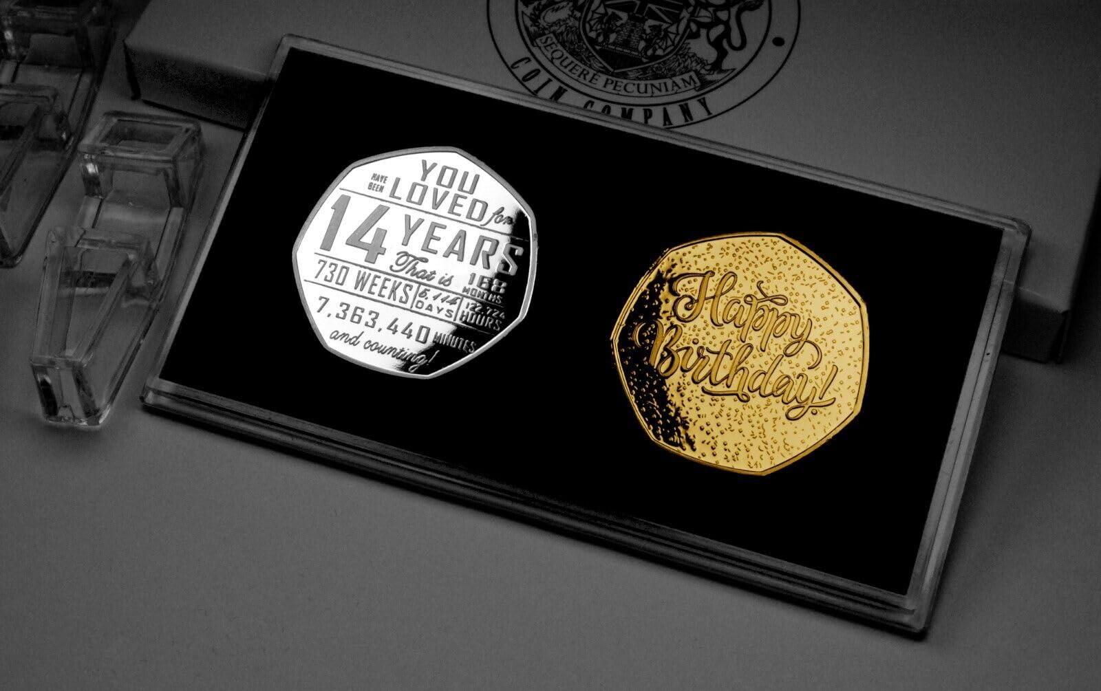 The Commemorative Coin Company Silver & Gold Pair Of 14Th Birthday Silver And Gold Commemoratives In Gift/Presentation Case. Gift/Present. 14 Years Old Son/Daughter/Grandson/Granddaughter