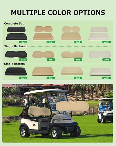 Miniatura 3 de SCITOO Conjunto de respaldo de asiento delantero para carrito de golf EZGO RXV 2008-up, cojines de repuesto estilo fábrica, color marrón