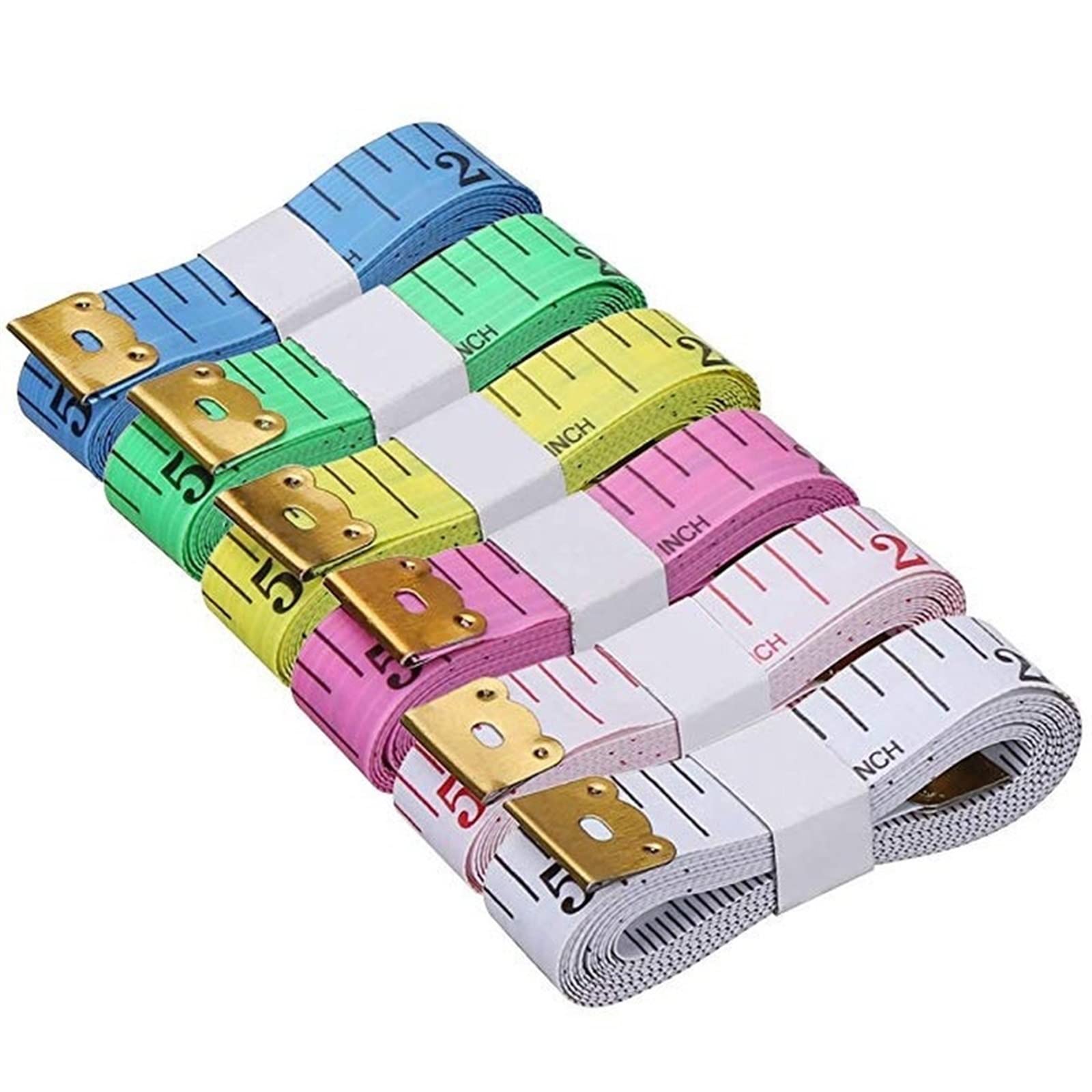 RWRAPS Maßband 1,5 m Körpermesslineal Nähen Schneider Maßband Mini weiches flaches Lineal Zentimetermeter Nähmaßband Zufällige Farbe (Farbe: Weiß) (Klar, Grün, Zufällig)