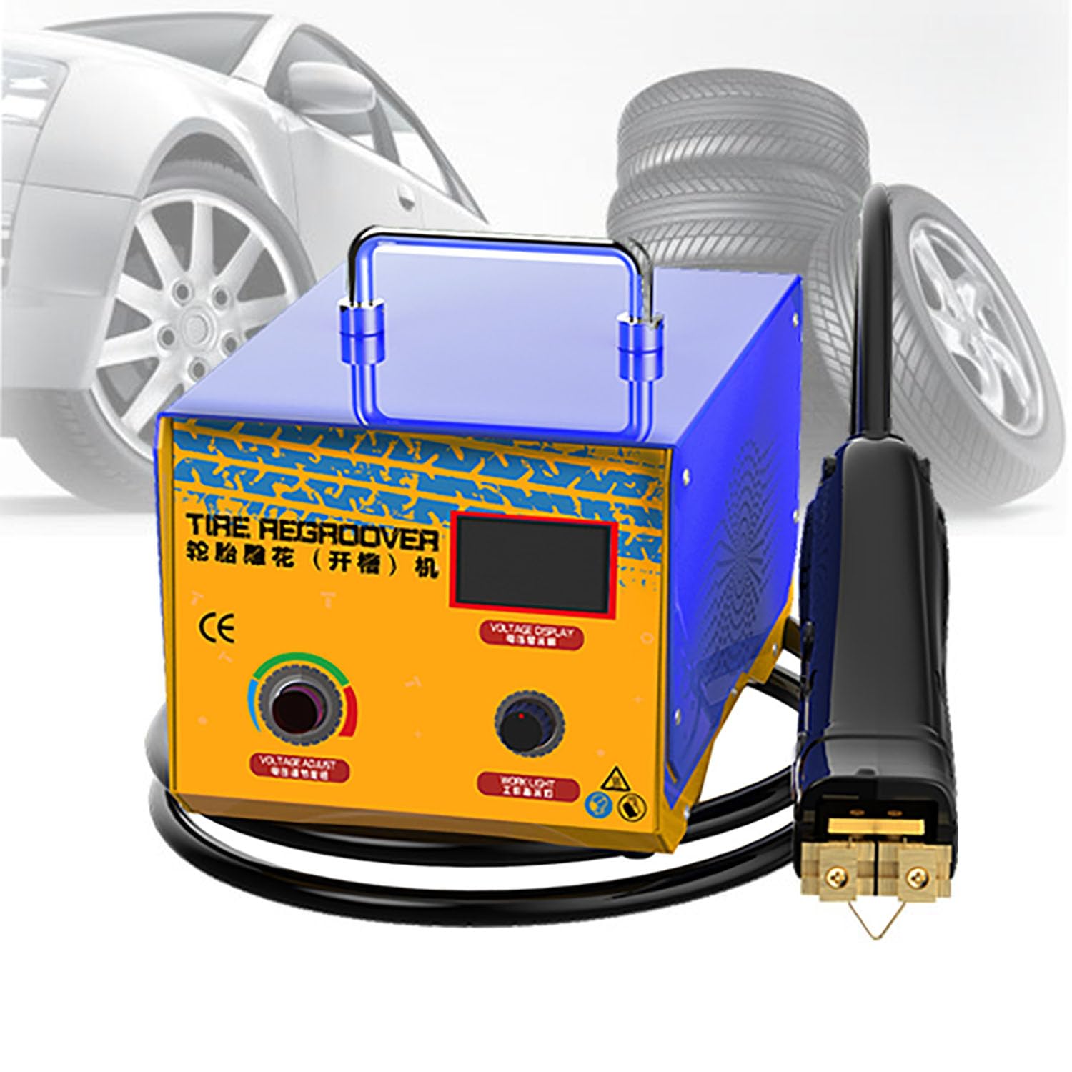 Reifen-Nachschneidemaschine,1000 W Tragbares Lkw-Reifen-Regroover,Elektrische Reifennutmaschine,Reifenrillenwerkzeug, Motorrad Kart Atv Industriereifen, U-FöRmige V-FöRmige Gravur