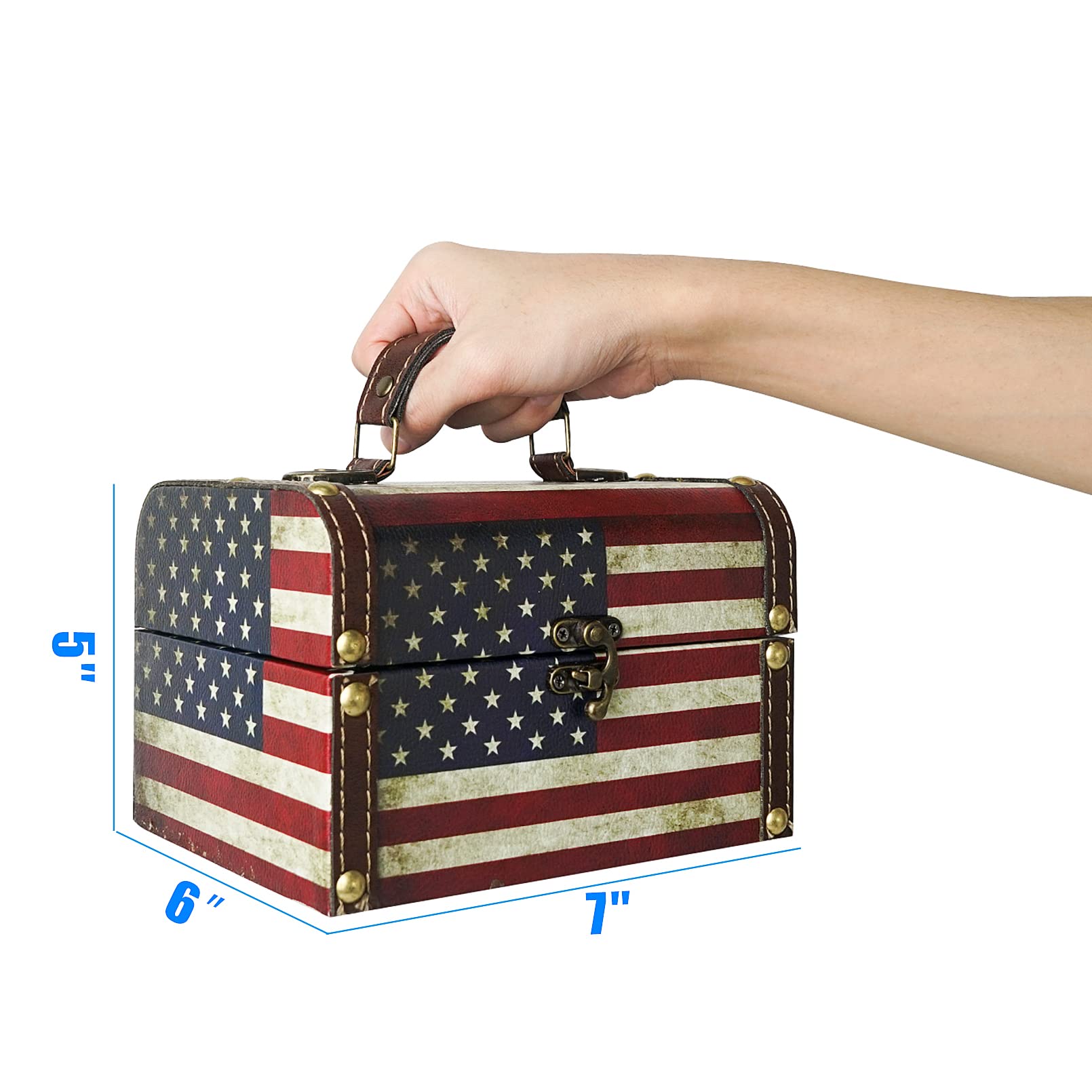 Amazon.co.jp: DreamsEden 小さなアメリカ国旗スーツケース - 装飾的な