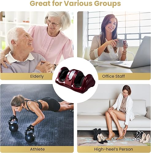 Miniatura 8 de WELLHUT Máquina masajeadora de pies Shiatsu, masajeador de pies y pantorrillas para tobillo, brazo de pantorrilla, rodillo de amasado Shiatsu,