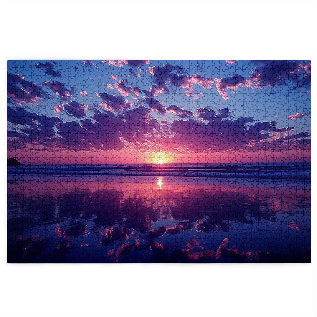 Puzzle dla dorosłych 4000, puzzle o zachodzie słońca dla dorosłych, układanki krajobrazowe, 4000 elementów, drewniane puzzle z wykwintnym pudełkiem, niemożliwe puzzle do dekoracji wnętrz, prezenty dla