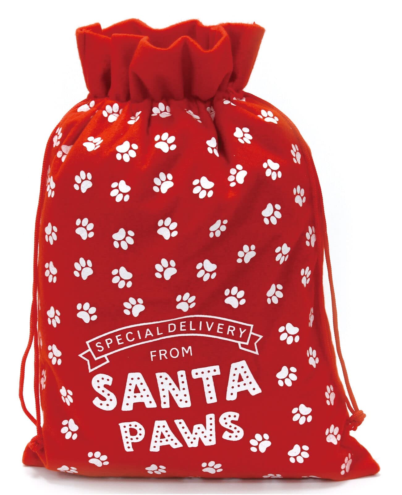 Quickdraw Christmas Santa Paws Sack Stocking For Dog Cat Presents Pet Treat Fabric Gift Bag Festive Stocking