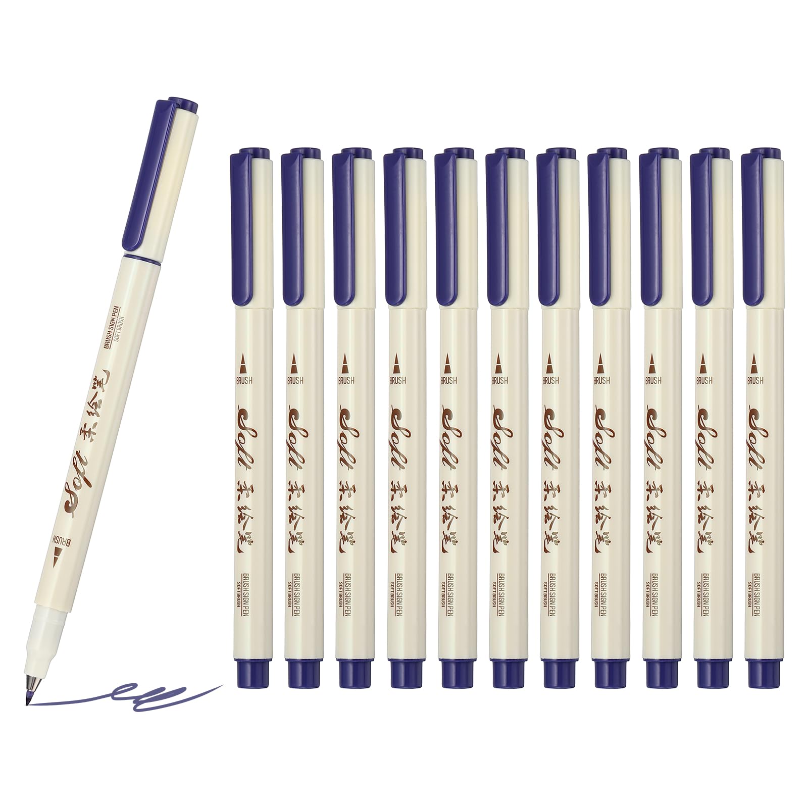 PATIKIL Fineliner Colored Pens, 12 Pcs Purple Felt Brush Tip Fineliner Marker Waterproof Ink Watercolor Coloring Book Art Supplies Set for Artist Journaling Scrapbooking
