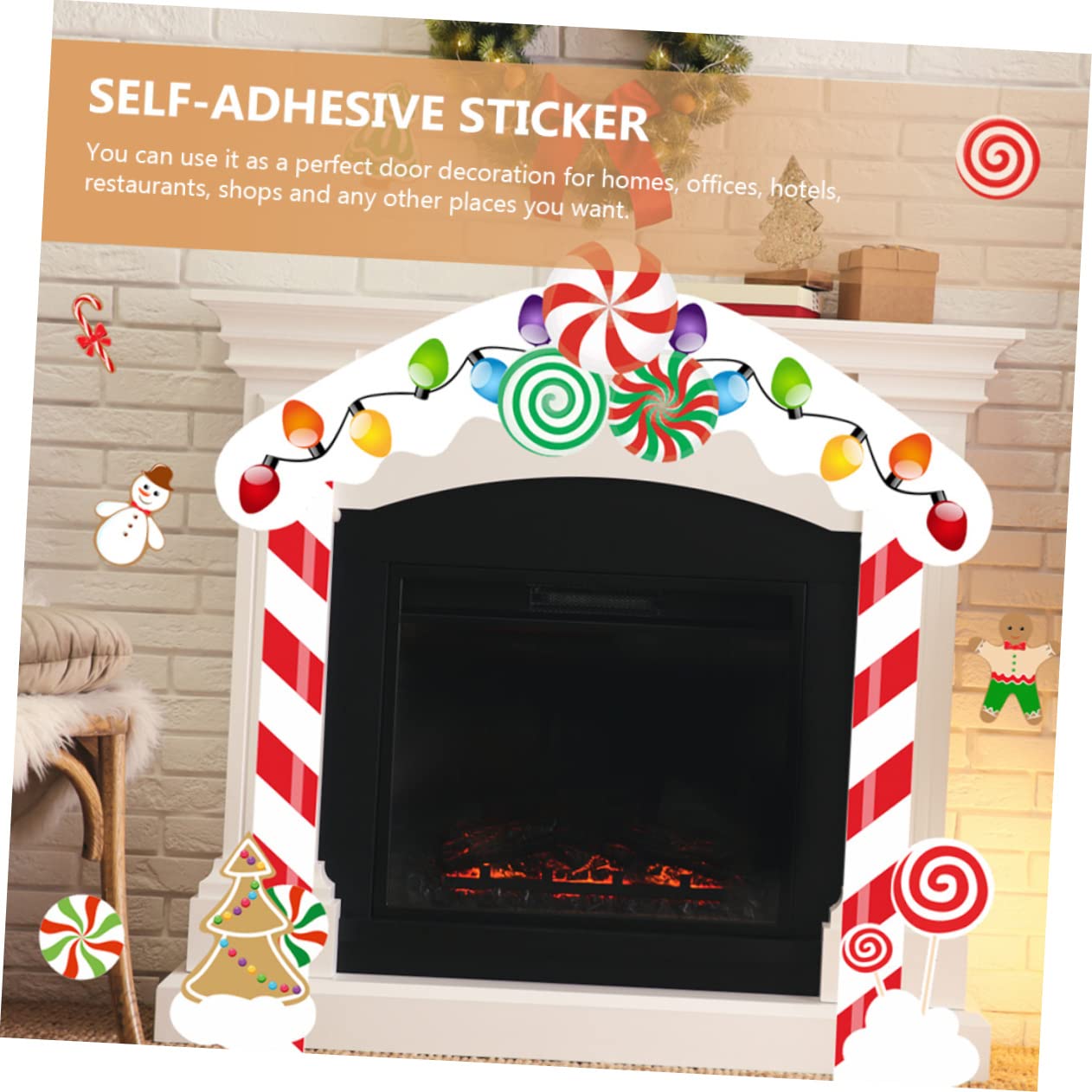 UKCOCO 2sets Adesivi Natalizi Per Decorazioni Festive Per Facili Applicare Su Lisce Per e
