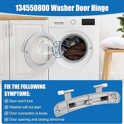 Miniatura 5 de 134550800 Kit de buje de bisagra de puerta de lavadora para puerta de lavadora compatible con Frigidaire Kenmore Arandela Bisagra Asamblea
