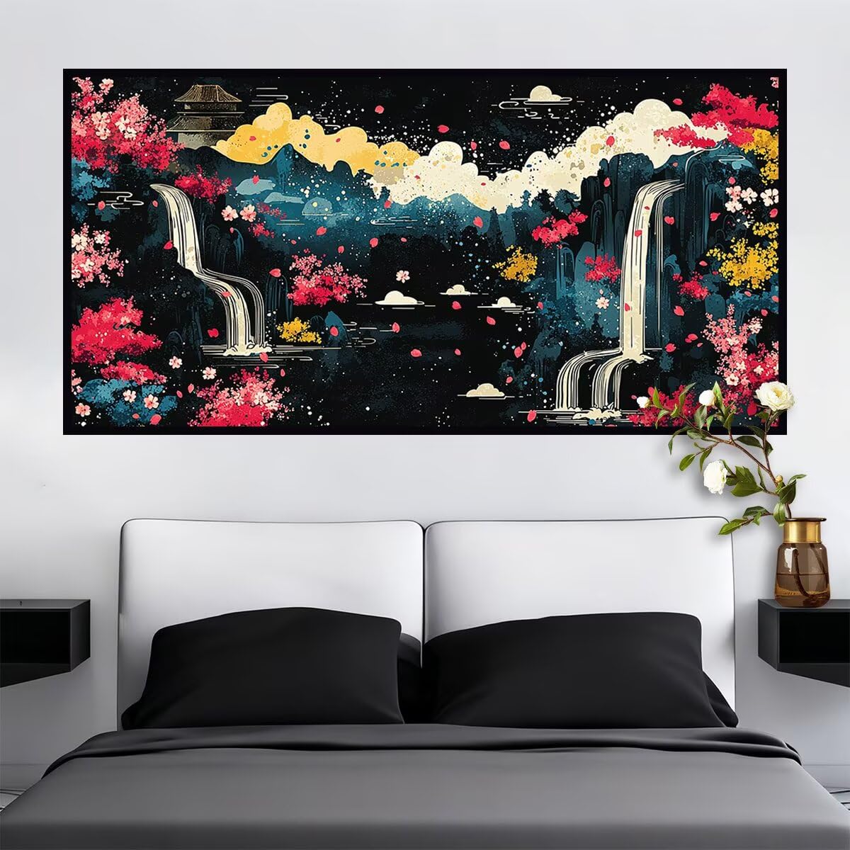 Duży diamentowy krajobraz, 100 x 50 cm, zestawy do malowania diamentami 5D dla dorosłych, DIY, abstrakcyjna sztuka z klejnotami dla dorosłych, pełne okrągłe wiertło, kryształowe malarstwo, rękodzieło