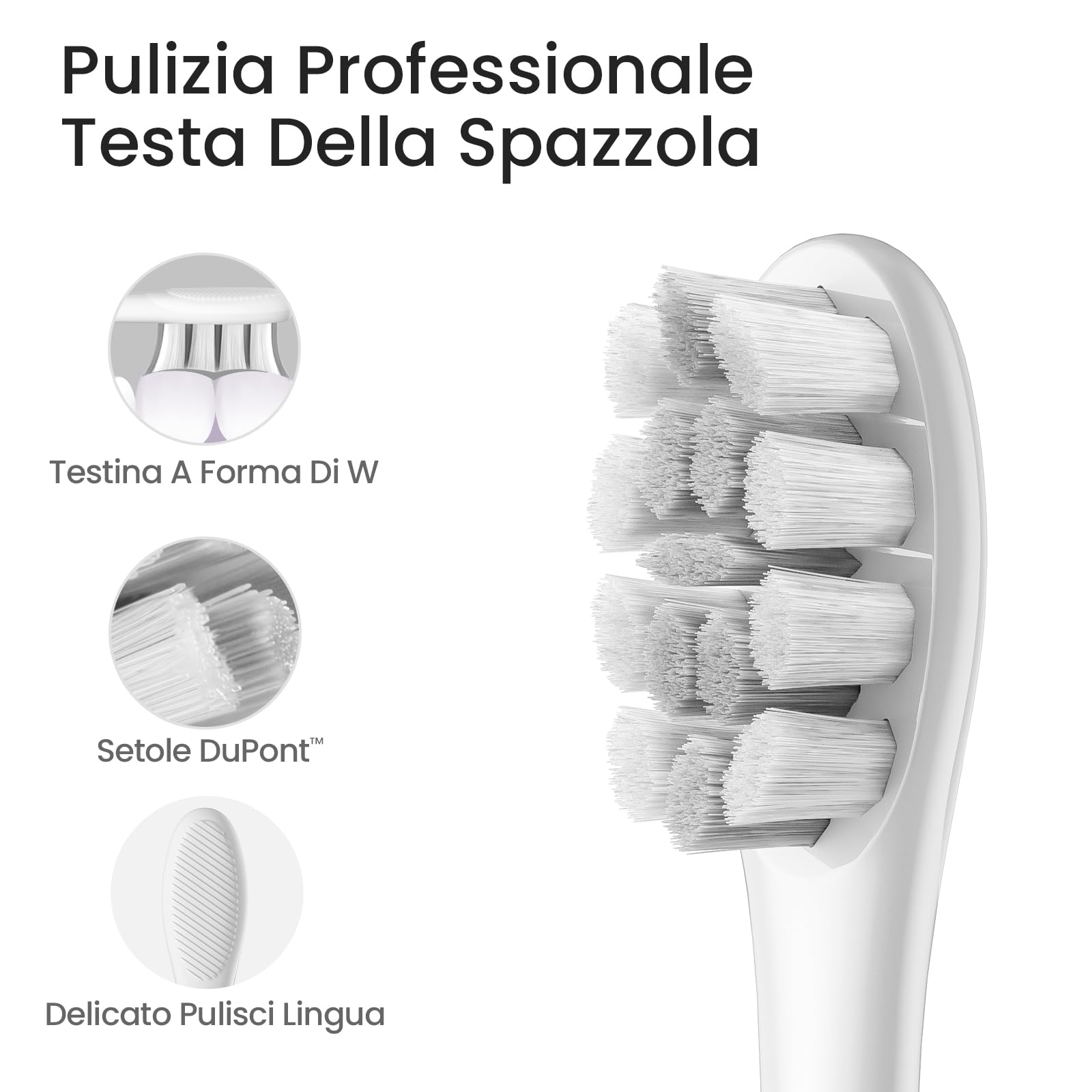 Oclean X Lite Spazzolino elettrico, Spazzolino elettrico intelligente, 5 Modalità, 72000 movimenti al minuto, Spazzolatura supplementari, Durata 40 giorni, Promemoria batteria scarica, IPX7, Grigio