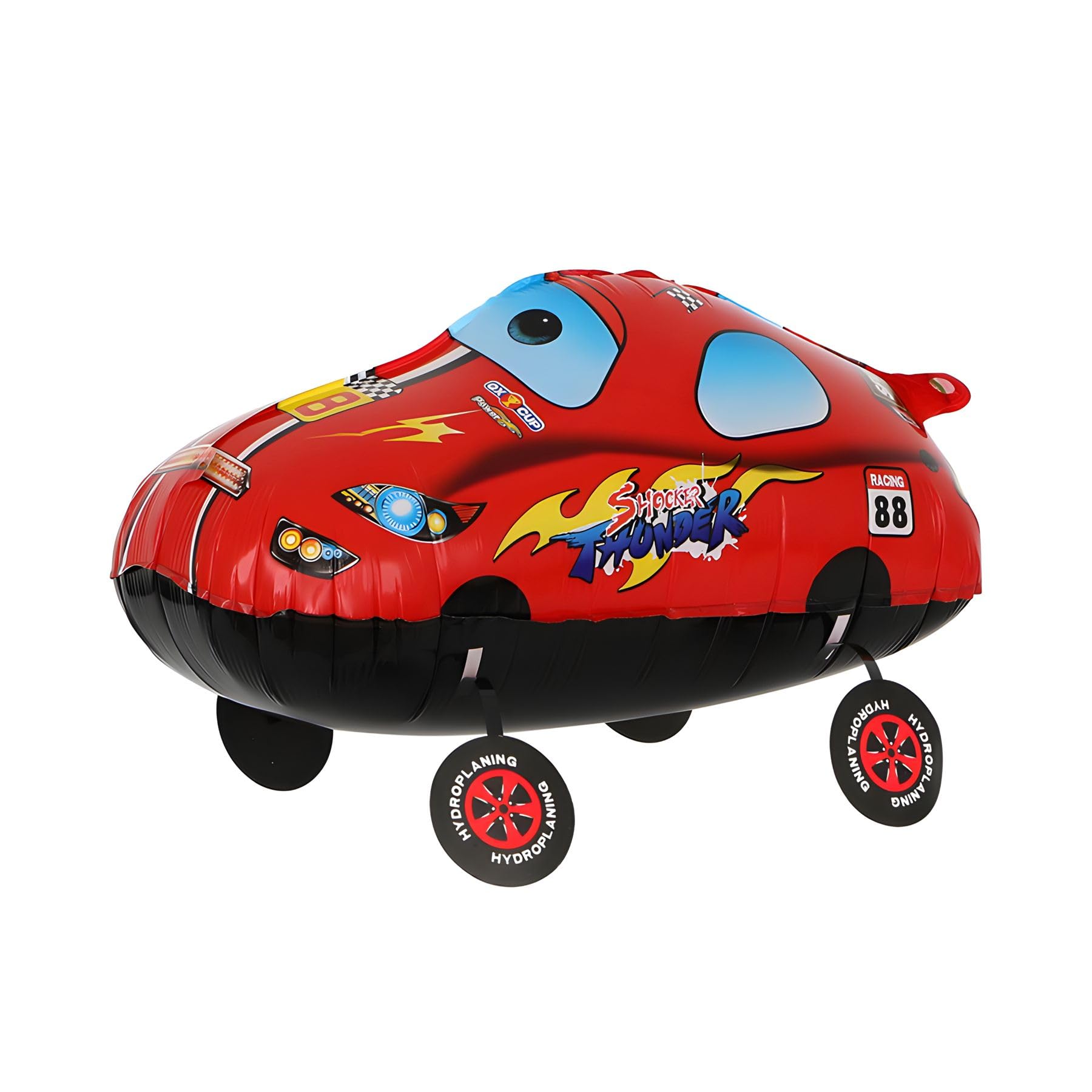 Kopper-24 Airwalker Balloon Car Red - Running Animal Balloon Helium Walking Foil Balloon Decoration for Children Birthday Party Wedding Children Gift JGA Decoration Animal Balloons Running