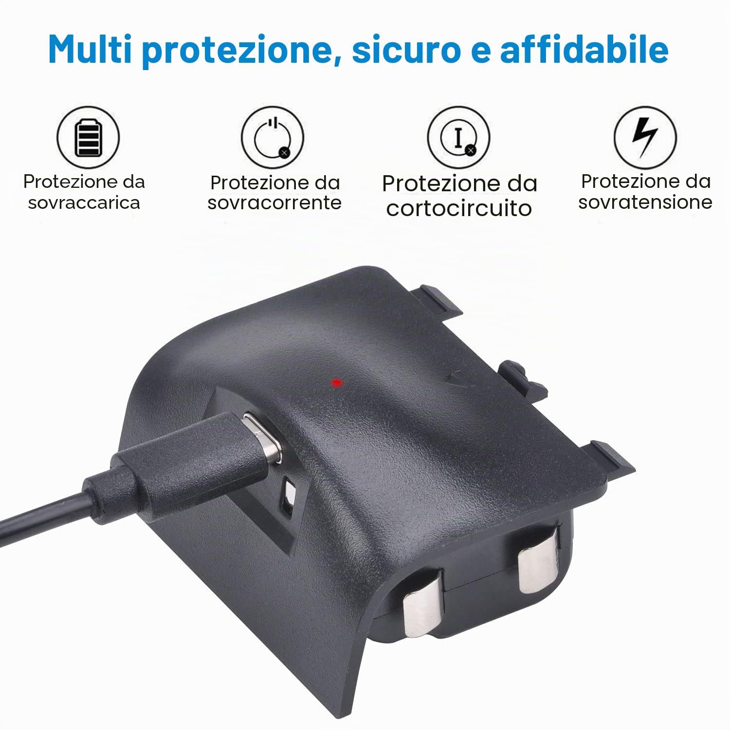 Batteria Ricaricabile per Xbox Series X&S con Adattatore USB-C