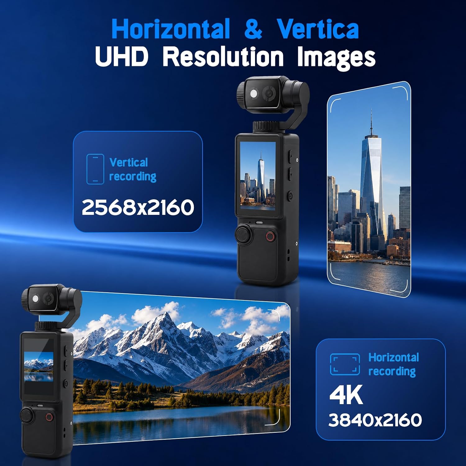 4K Handheld Camera for Vlogging 66M Small Pocket Tripod Body Cameras