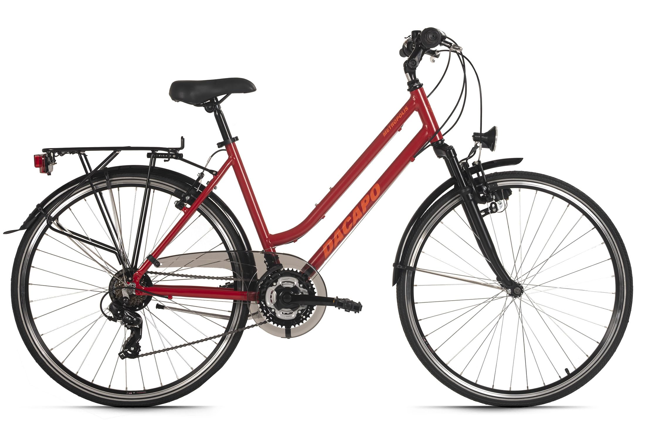 DACAPO Trekkingrad Damen 28'' Metropolis Rot Flachlenker 21 Gänge RH 48 cm