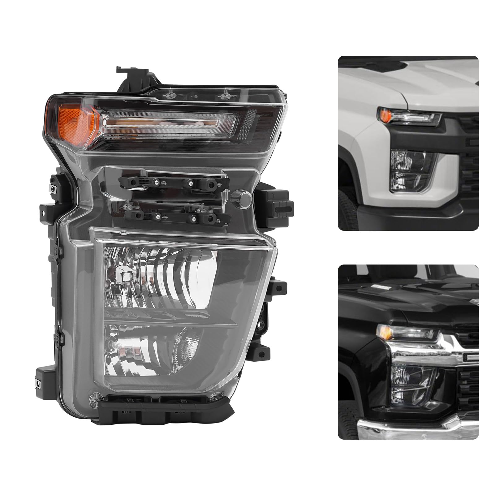 LYNICESHOP Halogen Headlight Headlamp, For 2020-2023 Chevy Silverado 2500HD 3500HD (Passenger Side)