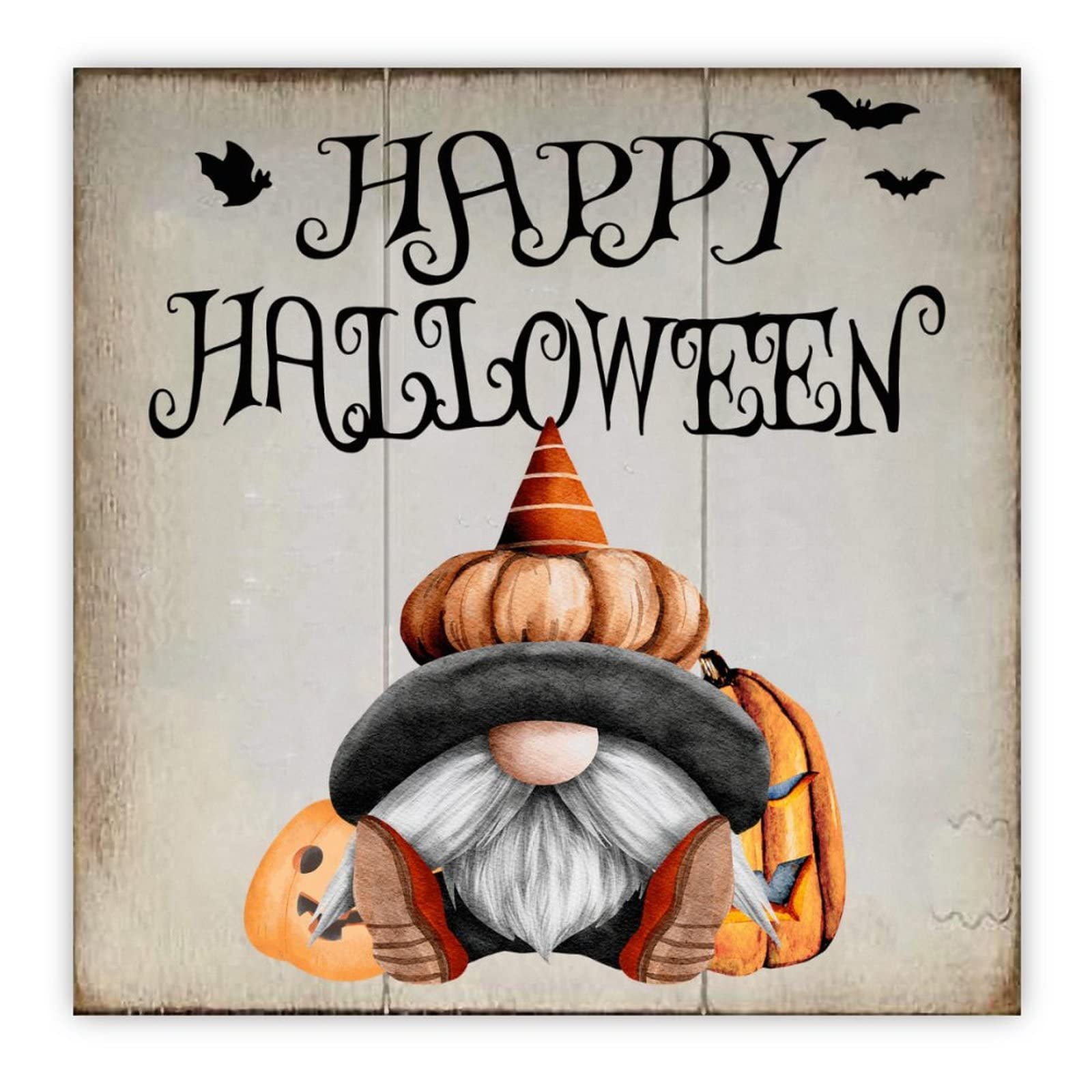 Panneau bois Happy Halloween solution déco murale sans percer
