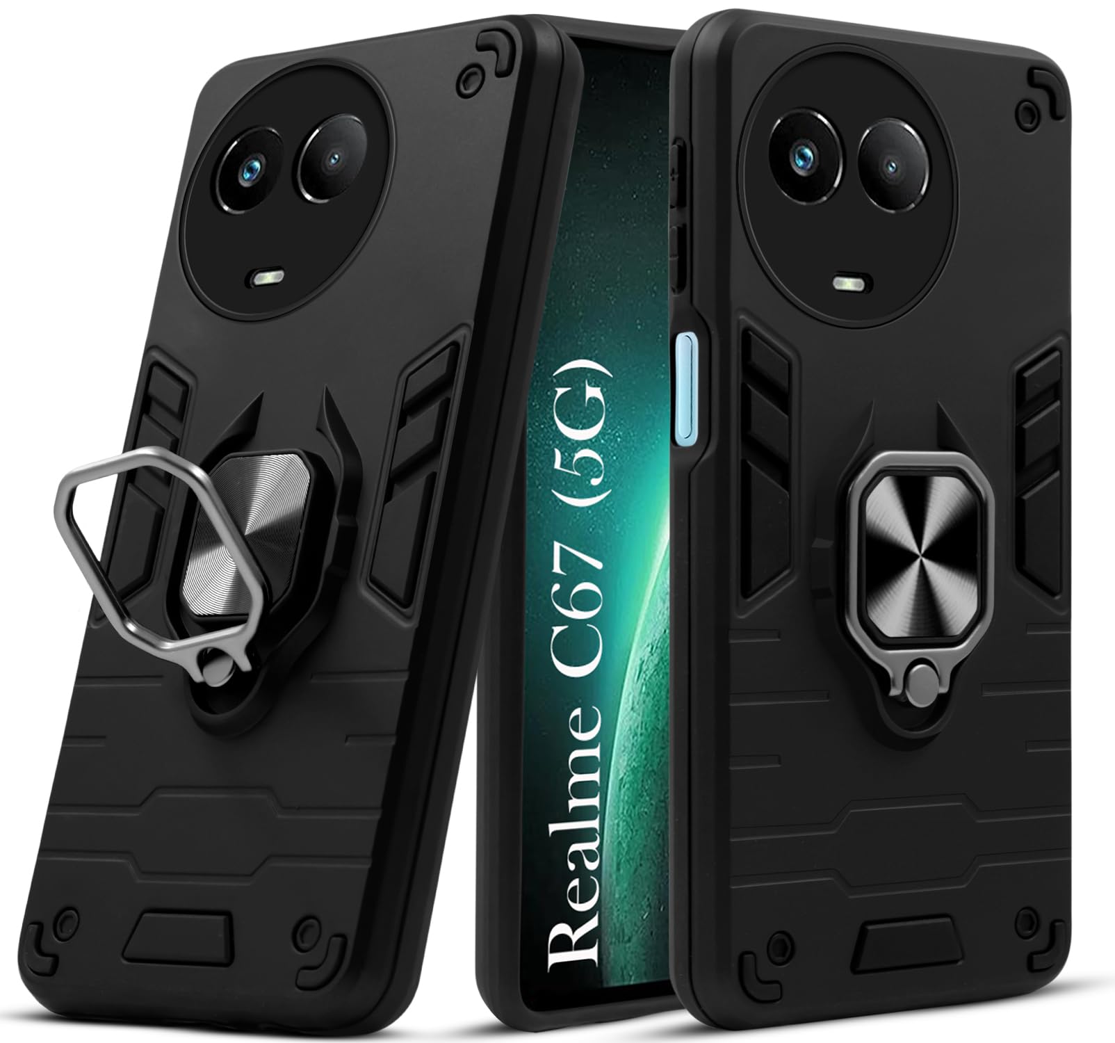 Jkobi Back Cover Case for Realme C67 (Shockproof Polycarbonate Dual Layer Hybrid Armor | Robust Black) (B0CQXNP726) Amazon Price History, Amazon Price Tracker