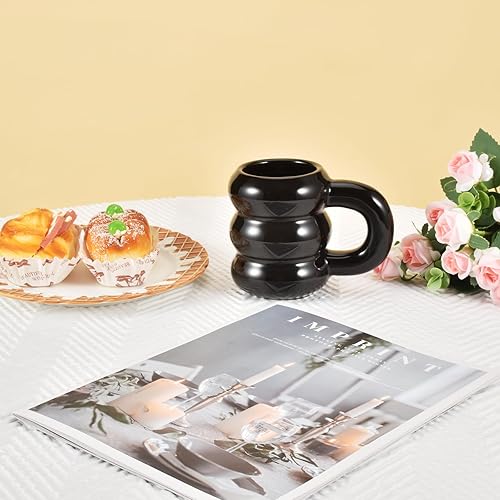 Miniatura 5 de Koythin Taza de café de cerámica, diseño creativo de trayectoria planetaria con asa para oficina y hogar, 13.5 oz13.5 fl oz para café con leche