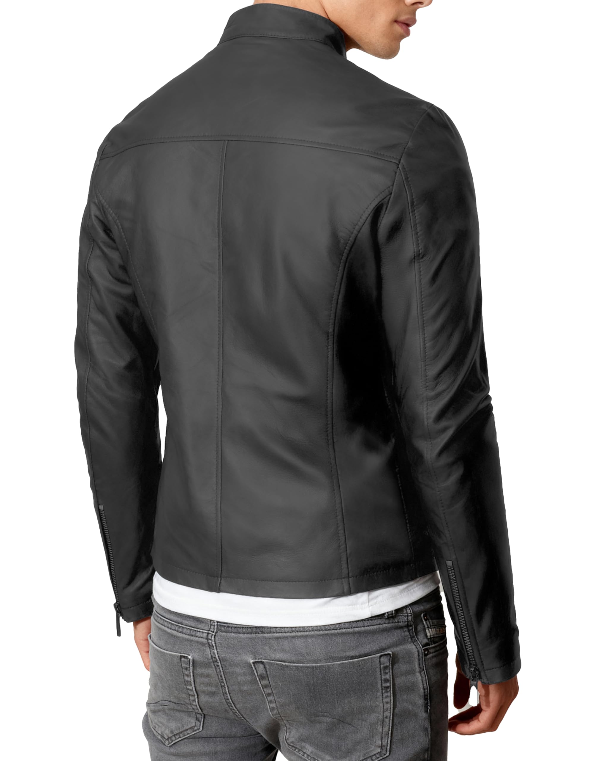 Crone Epic Herren Lederjacke Cleane Basic Leder Jacke in vielen Varianten und Farben