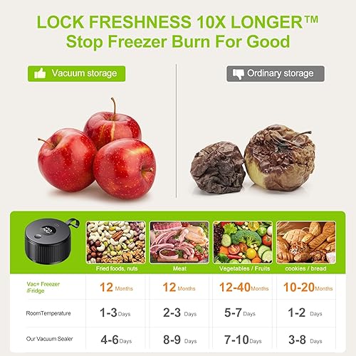 Miniatura 8 de Sellador al vacío eléctrico para tarros Mason de mano, kit de sellado de vacío automático de mano mejorado, no requiere montaje, se adapta a frascos