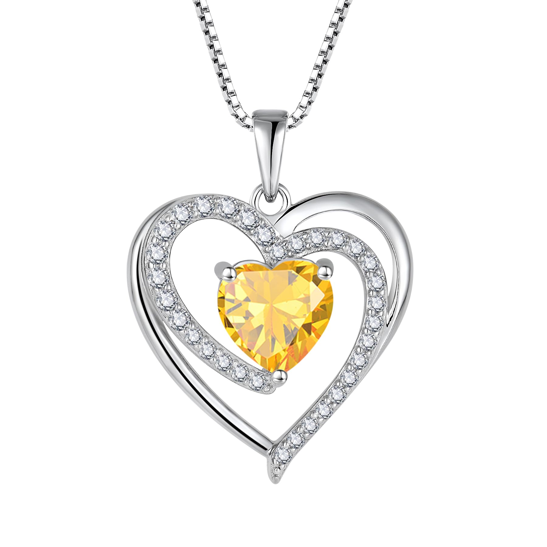 FJ Kette Damen 925 Sterling Silber Peridot Halskette August