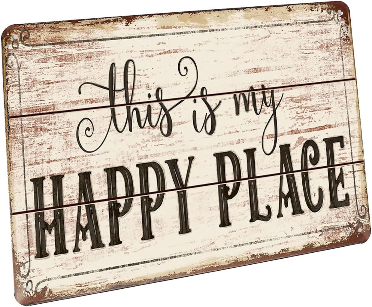 This is My Happy Place, Metal Tin Sign, Vintage Plaque Wall Decor