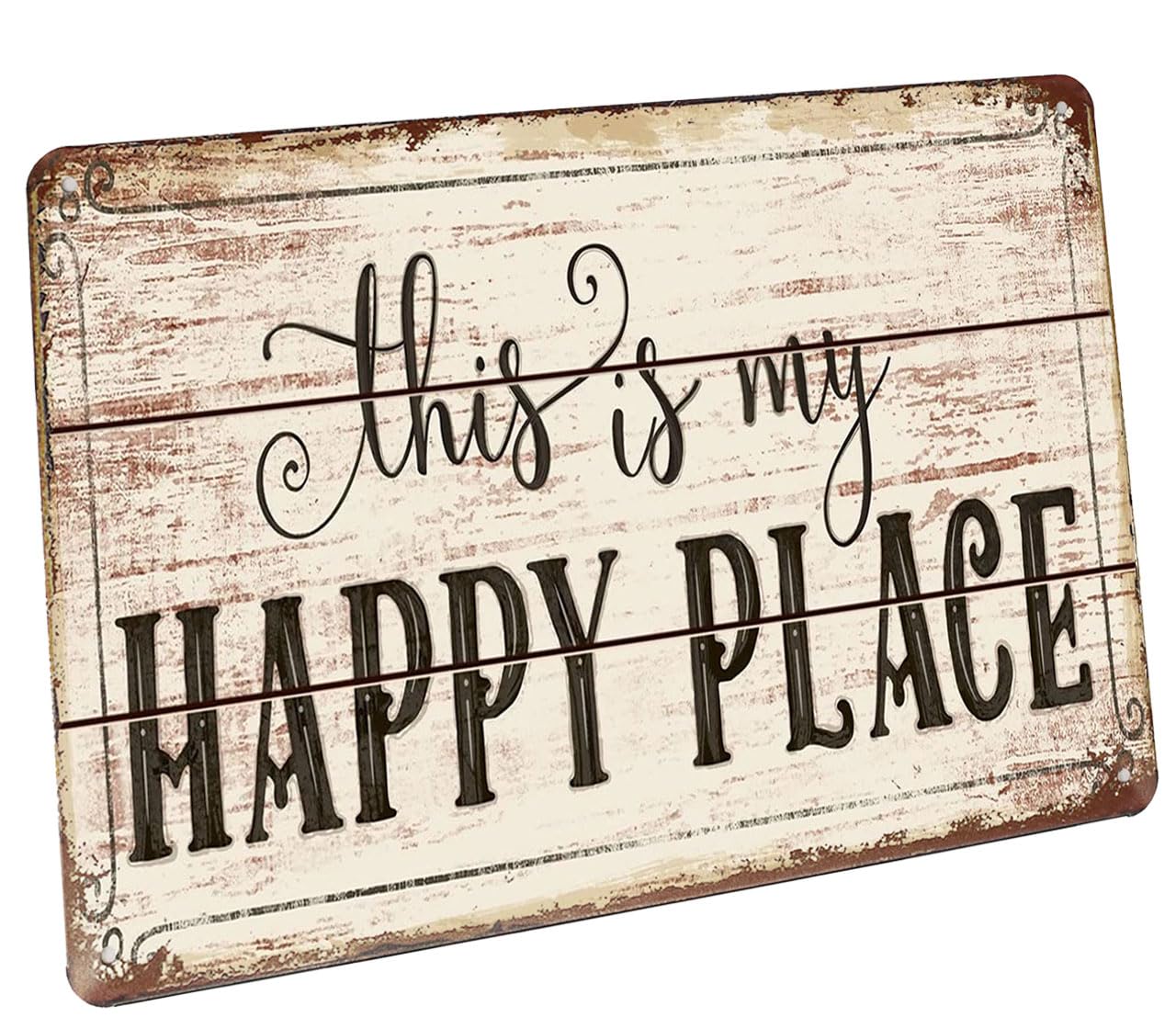 This is My Happy Place, Metal Tin Sign, Vintage Plaque Wall Decor