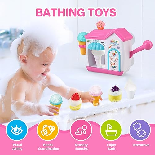 Miniatura 2 de Juguetes de baño para niñas de 3, 4, 5, 6, 7, 8 años, juguete de baño para hacer helado de burbujas, juguetes de ducha, juguetes de baño para niños
