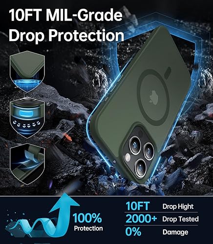 Miniatura 3 de Funda magnética para iPhone 13 Pro Max compatible con MagSafe probada en caídas de grado militar de 10 pies Funda delgada translúcida mate para