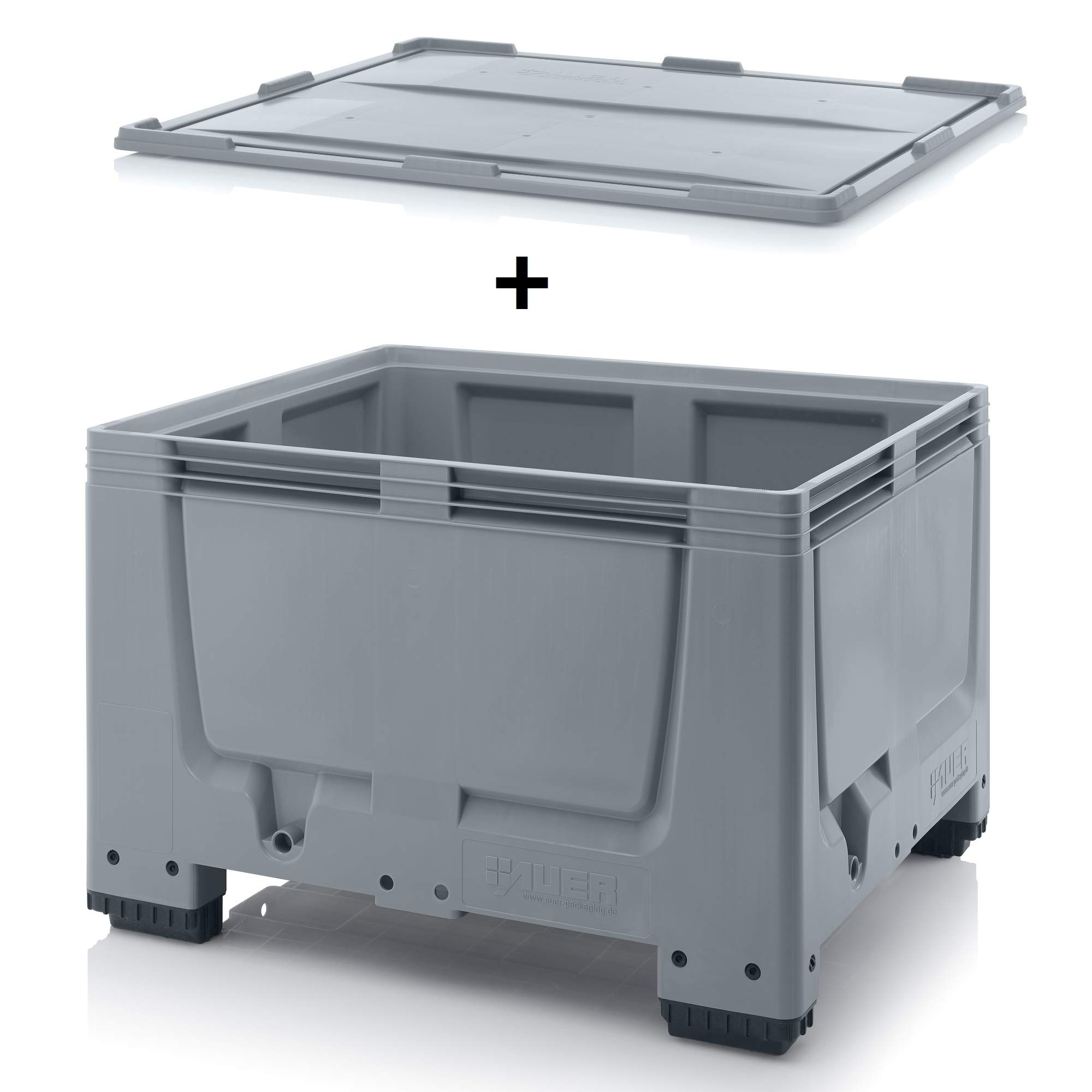 1 x Auer Big Box 120 x 100 x 79 z pokrywką, duże pudełko na palety, 120 x 100 cm, duże pudełko na palety, duże pudełko