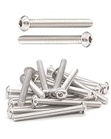 Vista 8 de Tornillos de cabeza de botón M4-0.7 x 1-1/2 "(40 mm) Tornillos de cabeza de botón (100 piezas) 18-8 Acero inoxidable 304 Allen Hex Drive Tornillo