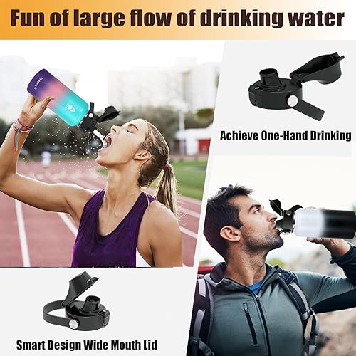 Miniatura 6 de SYACOT Tapa de boquilla automática para botellas de agua deportivas de boca ancha, tapa de repuesto compatible con HydroFlask de boca ancha de 12,