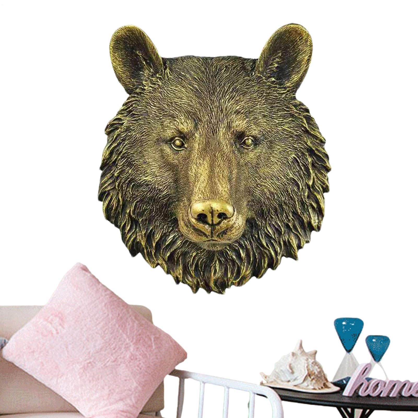 Décoration murale tête d'animal réaliste en résine incolore pour design de salon moderne