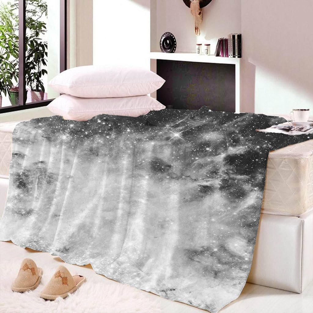 Mantas para Cama De Franela Invierno para Infantil Y Adulto 150X200Cm Manta Polar De Felpa De Microfibra Suave para Sofá, 3D Paisaje De Galaxia Cósmica Patrón, Cálida Y Transpirable