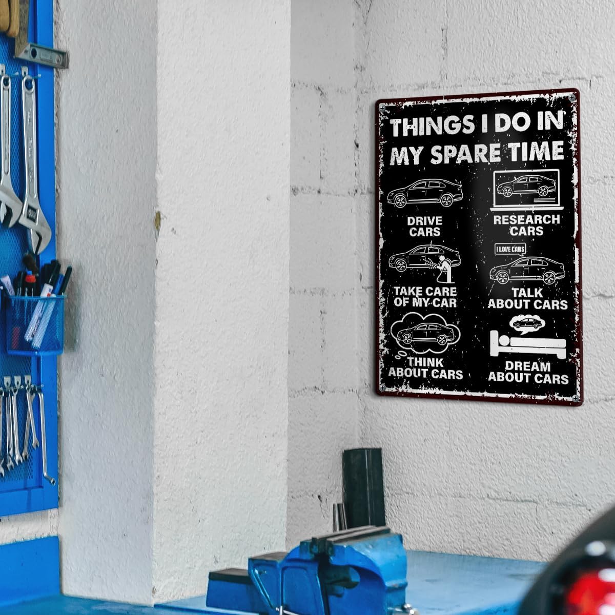 Vintage Garage Metal Tin Sign Wall Decor, Car Sign Decor for Home Garage Man Cave Boy Room Sign Decoration 8" x 12", Car Guy Lovers Gift - Image 4