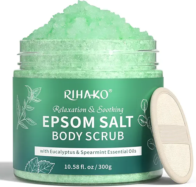 Eucalyptus Spearmint Epsom Salt Scrub - Exfoliating & Muscle Relief, 300g