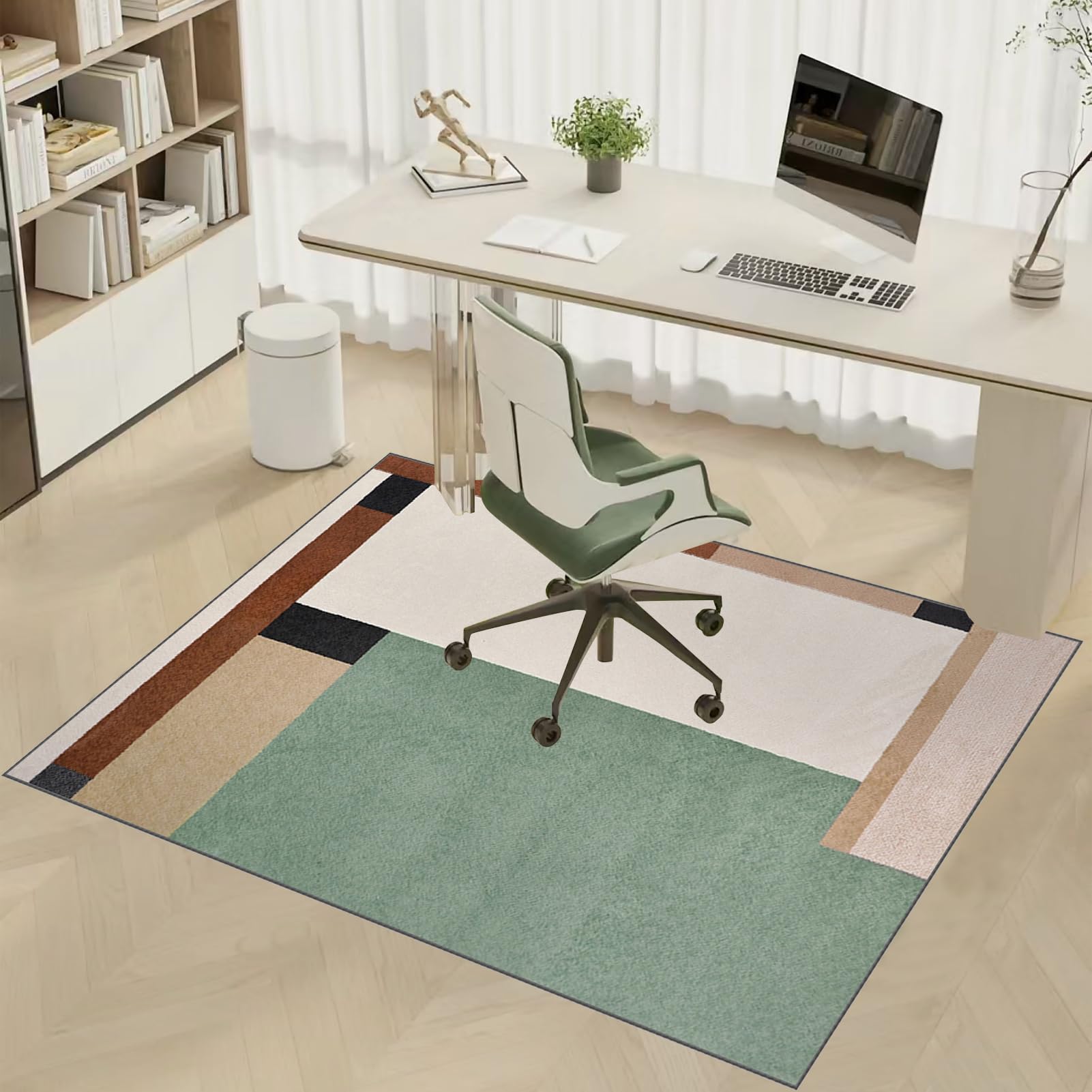Tappeto per Sedia con Ruote, Tappeto Sedia Ufficio, Tappeto Salvapavimento Antiscivolo Tappetino Pavimenti, Tappeto Protettivo Sottosedia per Parquet e Pavimenti Duri/Piastrelle 100 x 140 cm