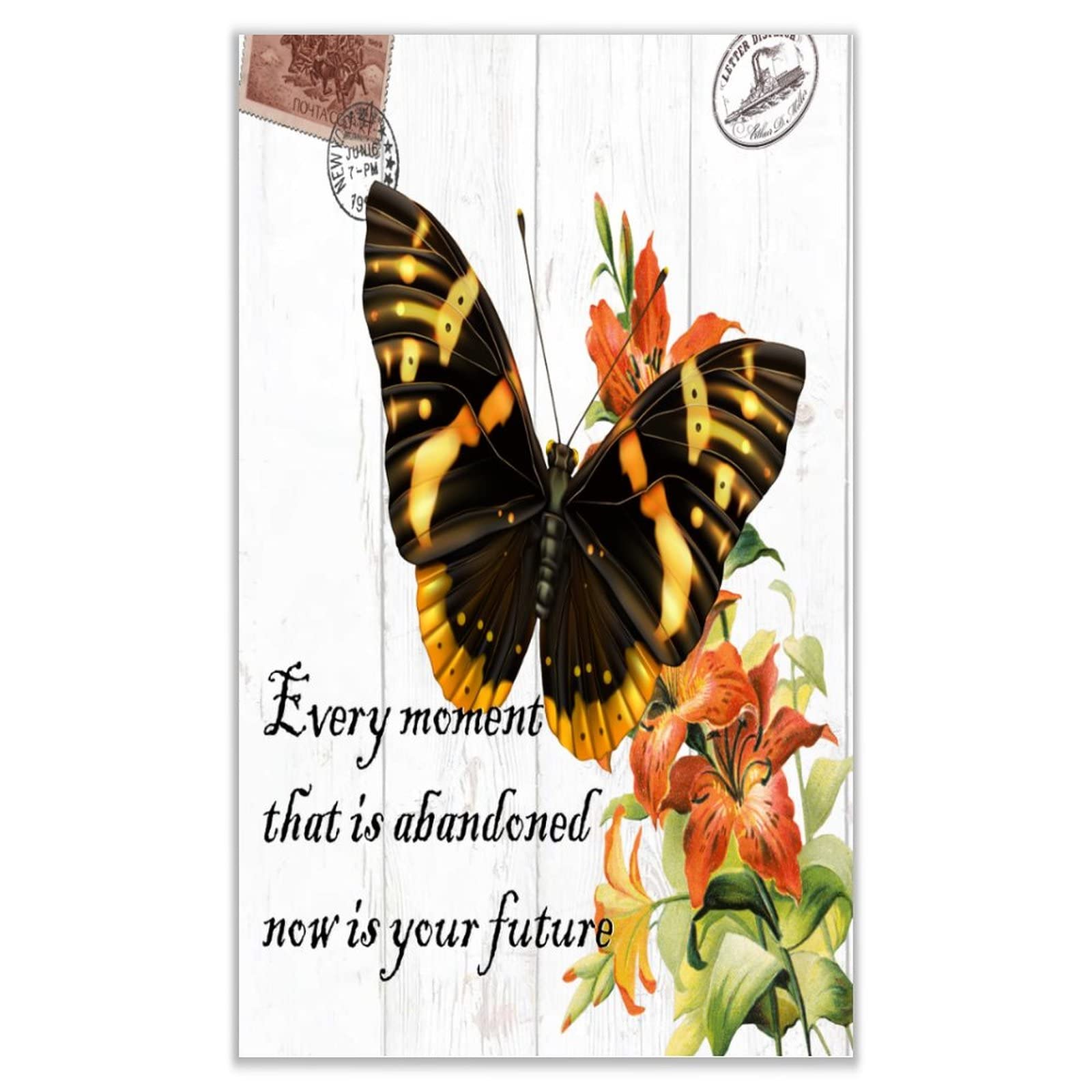 Plaque murale chrétienne en bois motif floral, cadeau idéal de salon