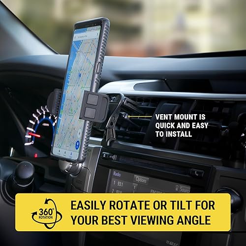 Miniatura 8 de Scosche HDVM - Soporte universal 3 en 1 para teléfono celular, con ventosa y clip de ventilación, compatible con iPhone 1615141312 y teléfonos