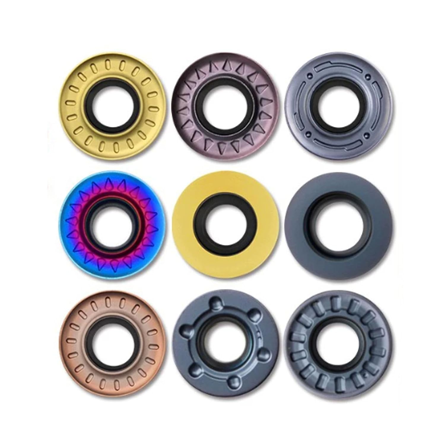 GBJ RPMT Series Carbide Milling Inserts, Multi-Layer Coated Hard Alloy Cutting Tools, High Hardness Wear Resistance for Hardened Steel, Heavy-Duty Industrial Machining，RPMT08T2MOE-JS MR7019