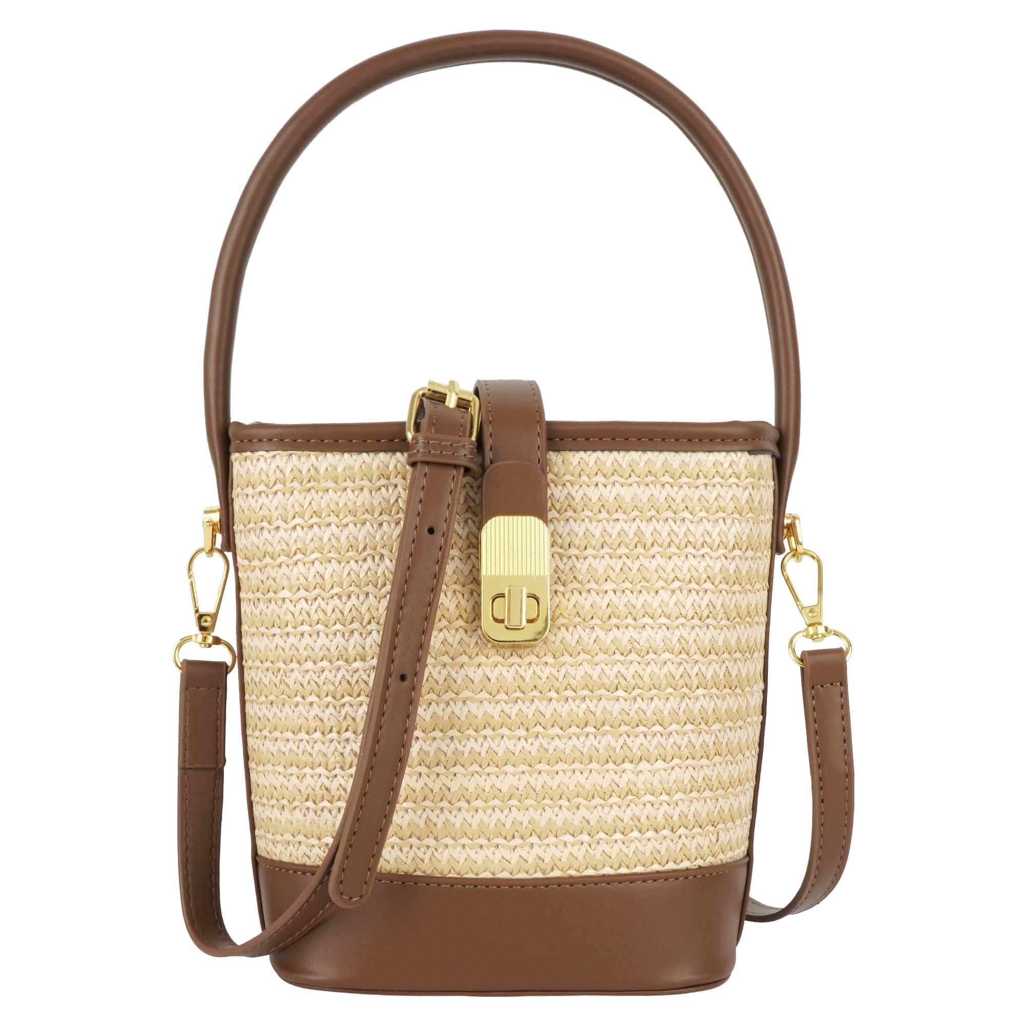 Van Caro Handwoven Cotton Straw Shoulder Bag Crochet Tassel Beach Bohemian Purse for Women