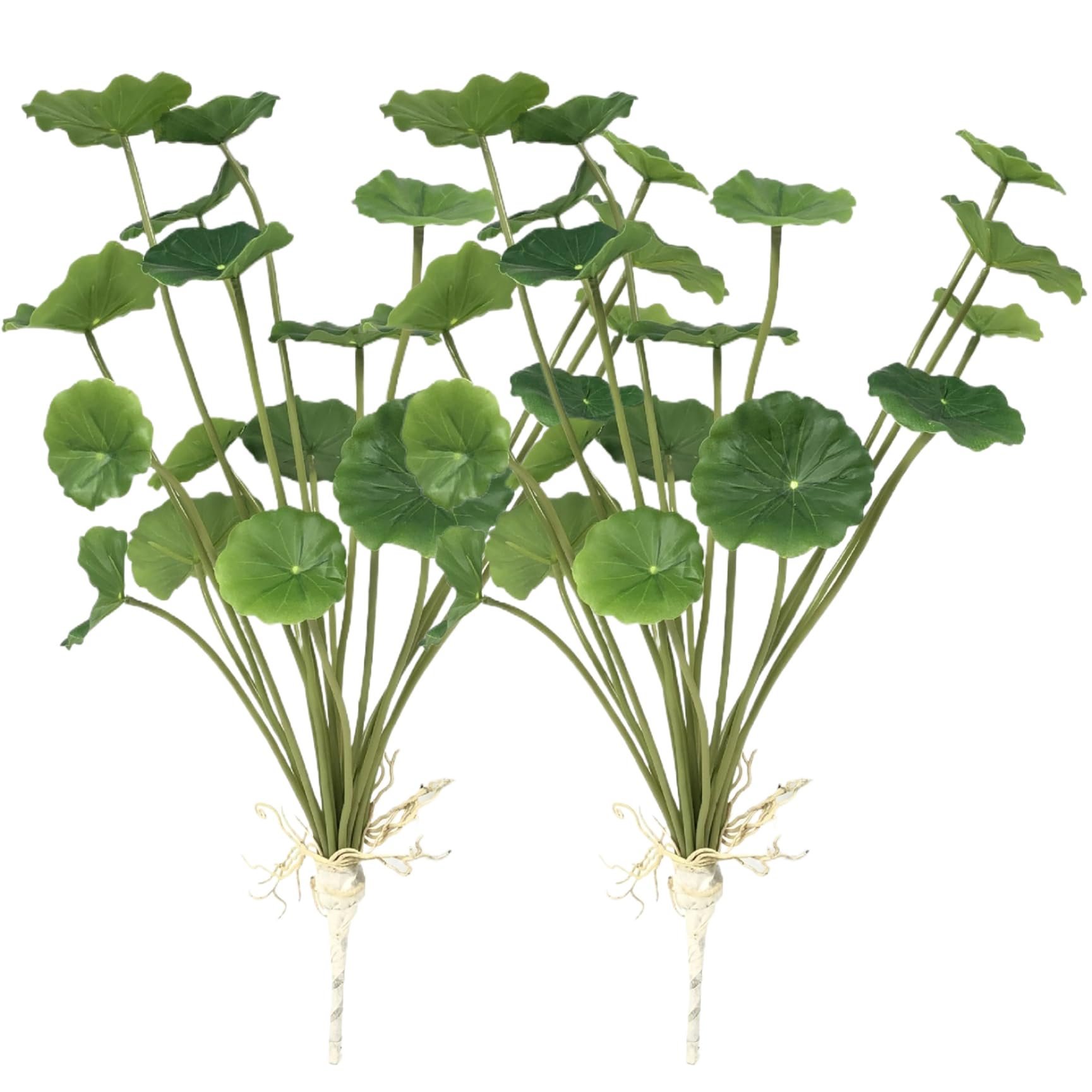 CAKEEYUM Artificial Plants 2 Bundles Realistic Artificial Lotus Leaf Plants 7 Leaf Lotus Weeather Resistant Plastic Plastic Flower Aquarium Decor, Flower
