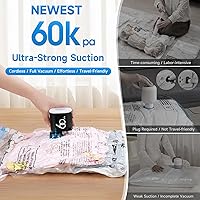 Vista 2 de Bomba eléctrica inalámbrica de 60 Kpa para bolsas de almacenamiento al vacío, bomba de aire eléctrica recargable de 3600 mAh para varias bolsas