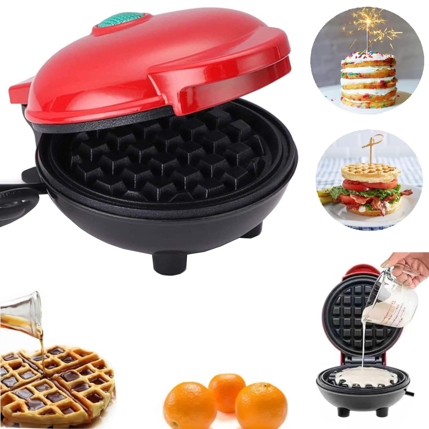 PARSPAR Mini Waffle Maker - Quick&Easy Breakfast Solution For Busy Moms-Whip Tasty, Healthy Waffles In Minutes For Your Kids, Easy To Clean Non-Stick Coating, Small Size&Portable,4 Inch - 350 W-image-25