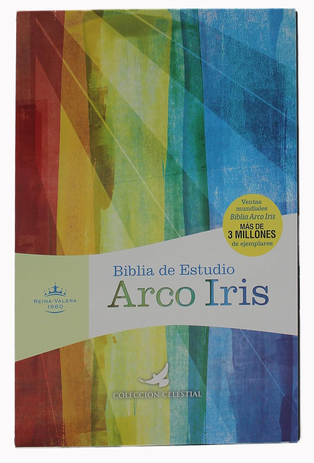 Biblia de Estudio Arco Iris Reina Valera 1960 con cierre, Indice, simil piel, colore nero estuche de lujo para proteccion