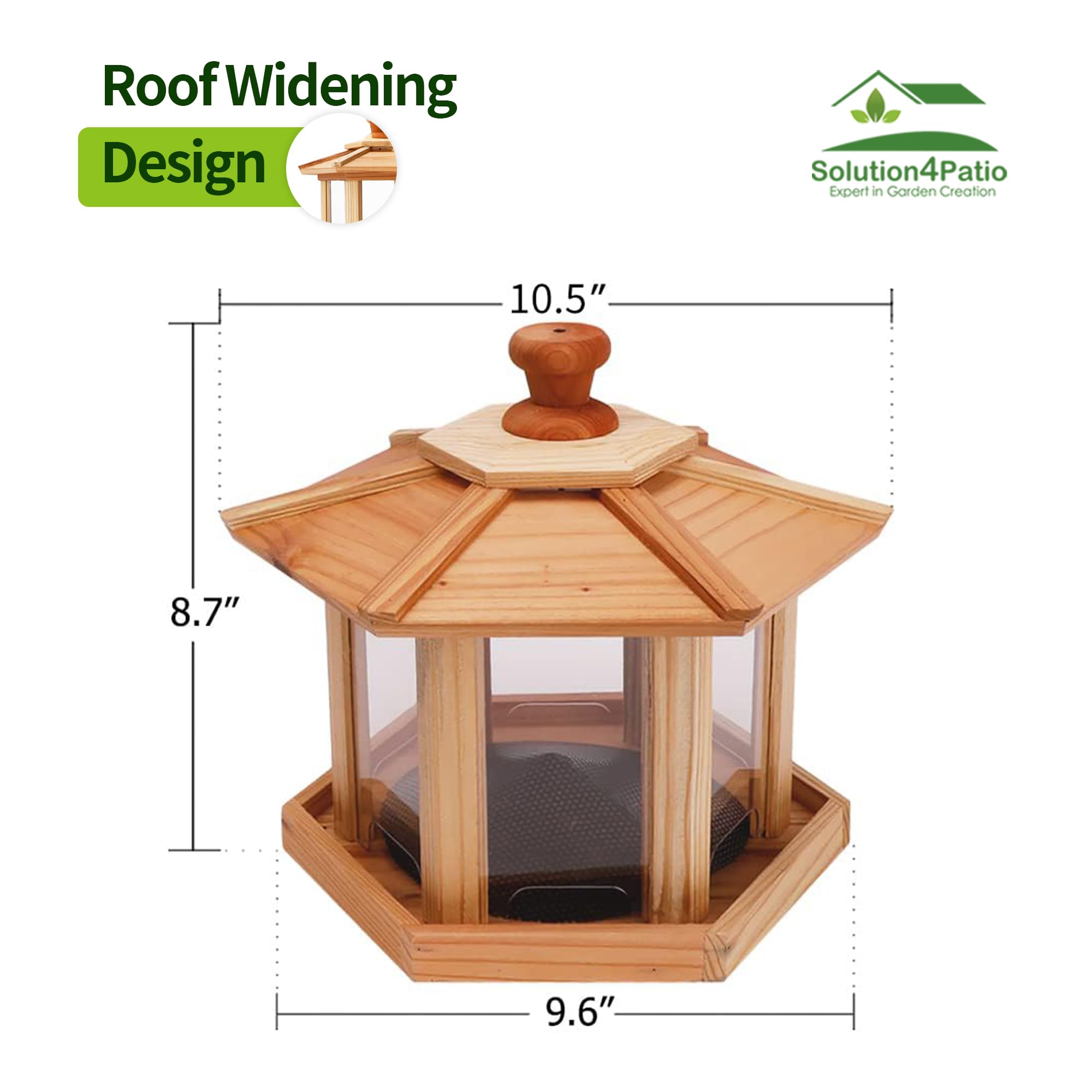 Solution4Patio Expert in Garden Creation #G-B121A00-US - Comedero Hexagonal para pájaros de pabellón japonés