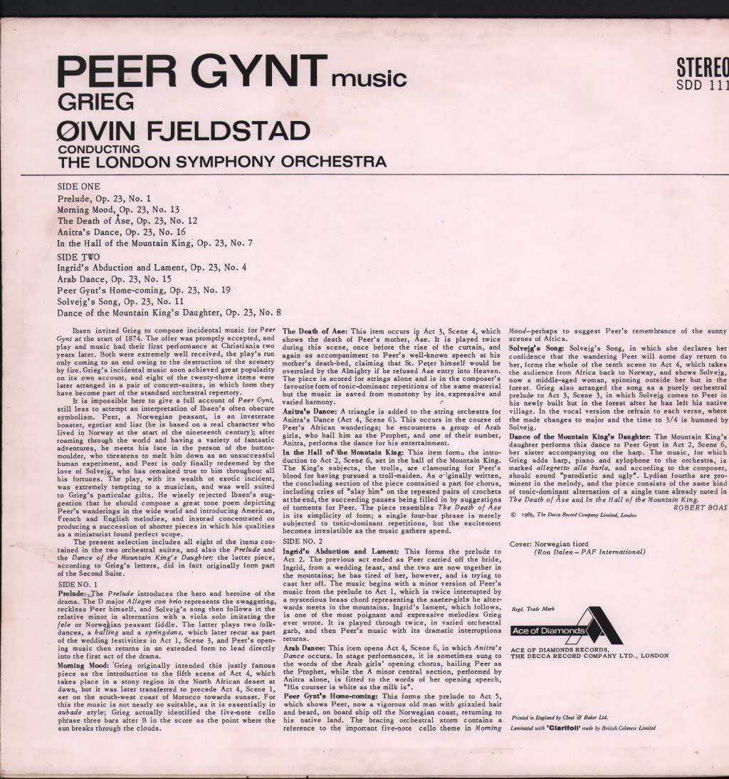 Grieg / Peer Gynt - London Symphony Orchestra LP