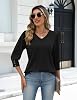 Blusa de manga 3/4, cuello V, elegante y casual para mujer 7